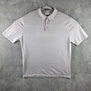 Sunspel Pique Polo Shirt Mens XL Ivory  Beige 100% Cotton Short Sleeve